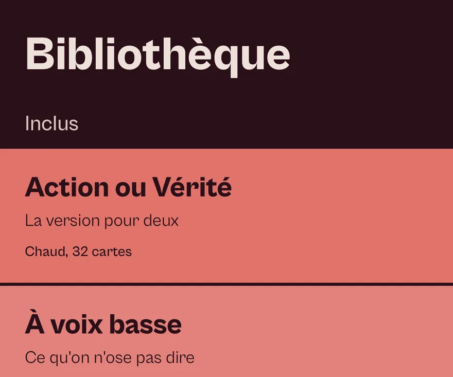 La bibliothèque des packs de Volupté