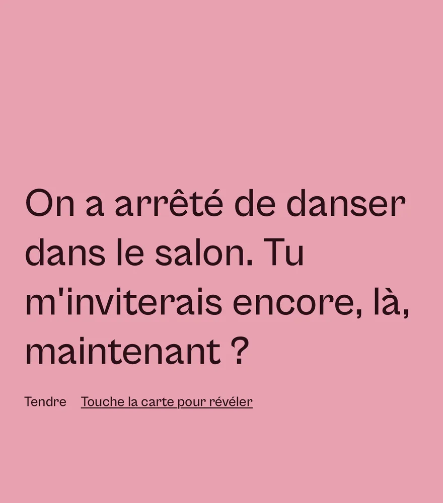 Une carte tirée dans Volupté